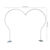 Lofaris Silver 8.5x8.2FT Half Heart Shape Balloon Arch Frame